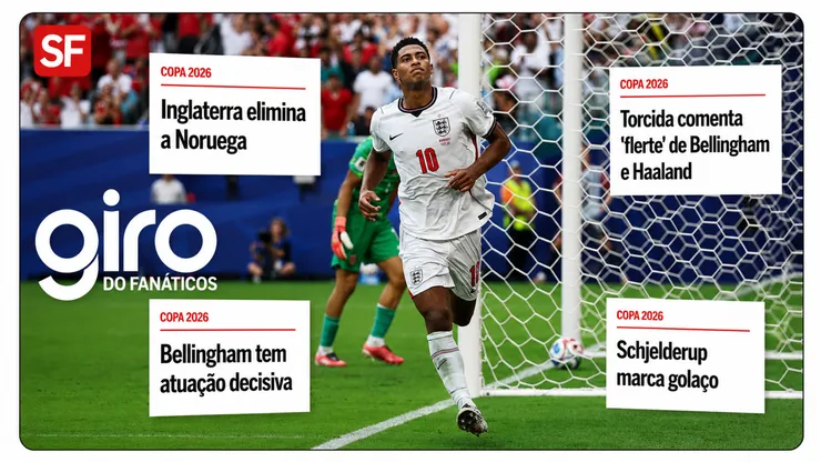 Giro da Copa: Bellingham garante Inglaterra na semifinal e “flerte” com Haaland. Foto: Richard Pelham/Getty Images | Imagem criada com auxílio da IA - ChatGPT.
