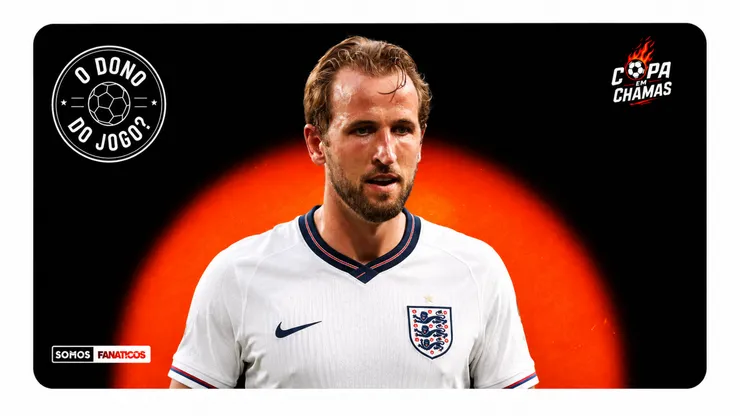 Harry Kane, atacante da Inglaterra. Foto: Imagem gerada com auxílio de IA por Somos Fanáticos. ChatGPT.