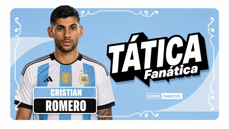 Cristian Romero, zagueiro da Argentina. Foto: Imagem gerada com auxílio de IA por Somos Fanáticos. ChatGPT.