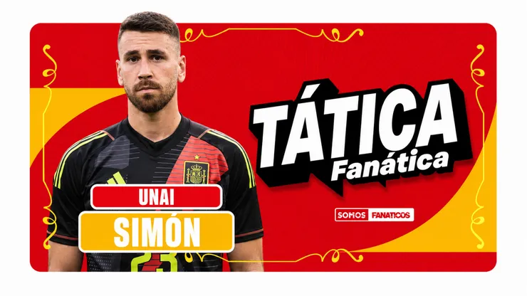 Unai Simón, goleiro da Espanha. Foto: Imagem gerada com auxílio de IA por Somos Fanáticos. ChatGPT.
