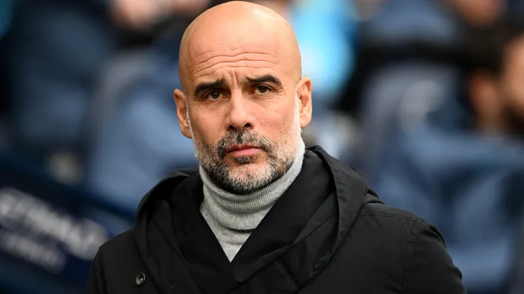 Guardiola durante uma partida do Manchester City. Foto: Gareth Copley/Getty Images