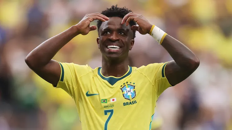 Vinicius Junior pela Seleção Brasileira. (Foto: Lars Baron/Getty Images)