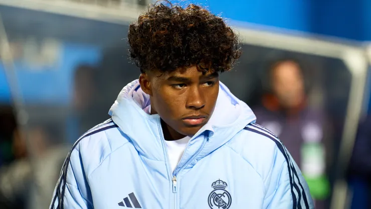 Endrick Felipe Moreira of Real Madrid looks on prior to the LaLiga match between CD Leganes and Real Madrid CF at Estadio Municipal de Butarque on November 24, 2024 in Leganes, Spain.