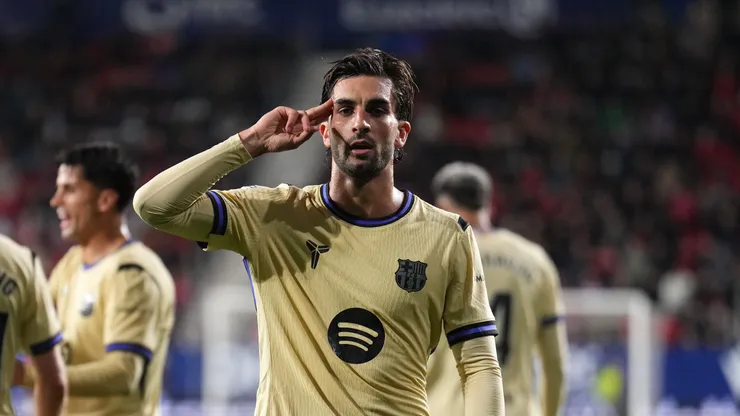 Ferran comemora gol diante do Osasuna. Photo by Juan Manuel Serrano Arce/Getty Images