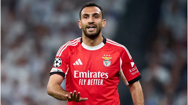 Vangelis Pavlidis durante a partida entre Real Madrid C.F. e SL Benfica. (Photo by Angel Martinez/Getty Images)