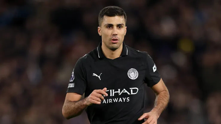 Rodri em jogo pelo City. Photo by Justin Setterfield/Getty Images