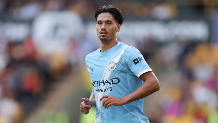 Tijjani Reijnders of Manchester City looks on during the Premier League match between Wolverhampton Wanderers and Manchester City at Molineux on August 16, 2025 in Wolverhampton, England. (Photo by Michael Regan/Getty Images)