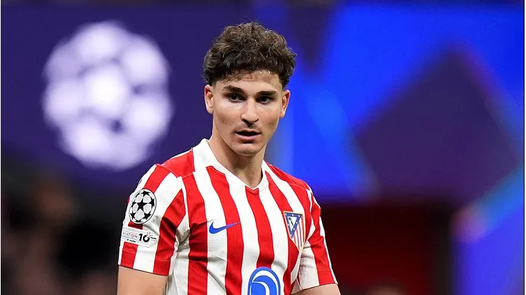 Julián Álvarez durante partida de ida da semifinal da Liga dos Campeões da UEFA 202526 entre Atlético de Madrid e Arsenal. (Photo by Angel Martinez/Getty Images)