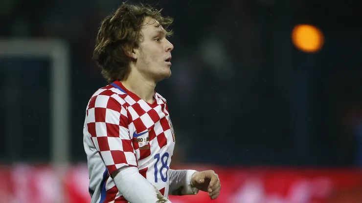 Alen Halilovic of Croatia looks on during the International Friendly match between Croatia and Israel at stadium Gradski Vrt on March 23, 2016 in Osijek, Croatia.