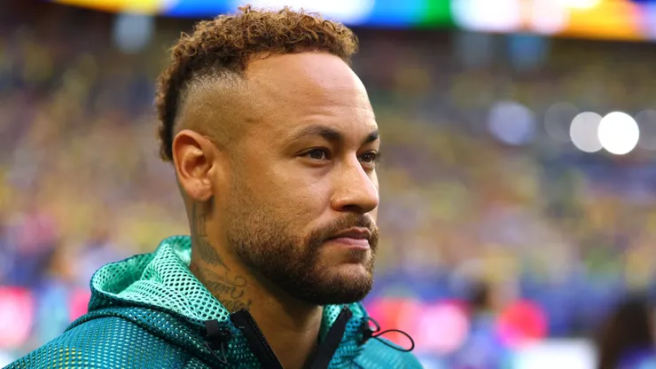 Neymar Jr of Brazil looks on before the FIFA World Cup 2026 Group C match between Scotland and Brazil at Miami Stadium on June 24, 2026 in Miami Gardens, Florida.