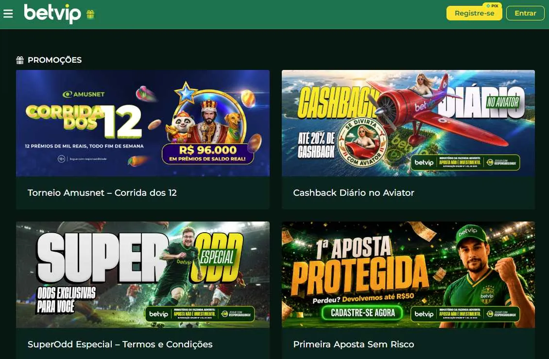 Betvip promoções