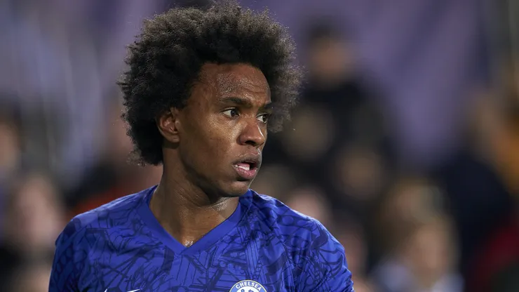 Willian Borges da Silva of Chelsea looks on during the UEFA Champions League group H match between Valencia CF and Chelsea FC at Estadio Mestalla on November 27, 2019 in Valencia, Spain.