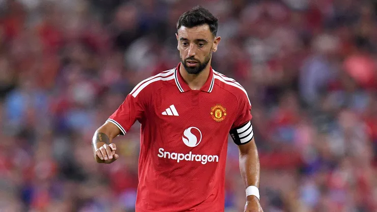 Bruno Fernandes, do Manchester United, durante o amistoso de pré-temporada entre Leeds United e Manchester United. (Photo by Charles McQuillan/Getty Images)