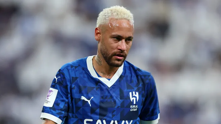 Neymar of Al-Hilal reacts after an injury during the AFC Champions League Elite match between Al-Hilal and Esteghlal at Kingdom Arena on November 04, 2024 in Riyadh, Saudi Arabia.