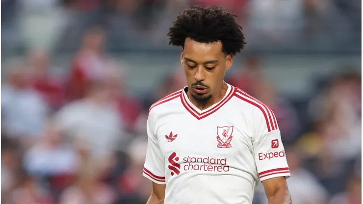 Calum Scanlon, do Liverpool durante o amistoso de pré-temporada contra o Wrexham AFC no Yankee Stadium. (Photo by Dustin Satloff/Getty Images)