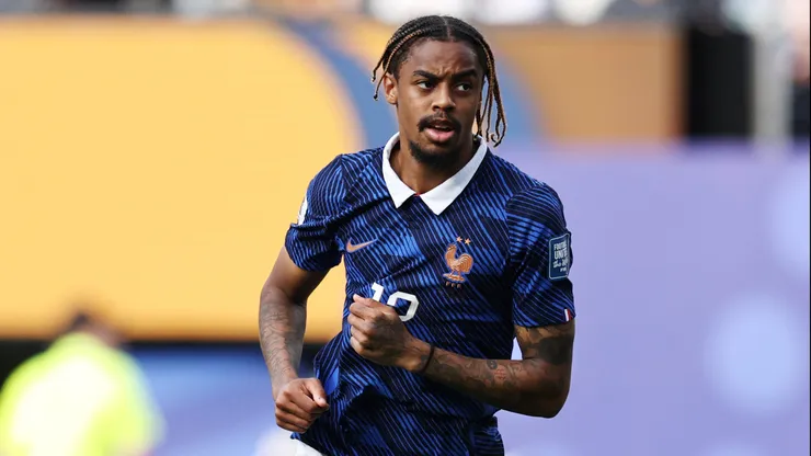 Bradley Barcola comemora o segundo gol durante a partida da final da Copa do Mundo entre França e Suécia. (Photo by Buda Mendes/Getty Images)