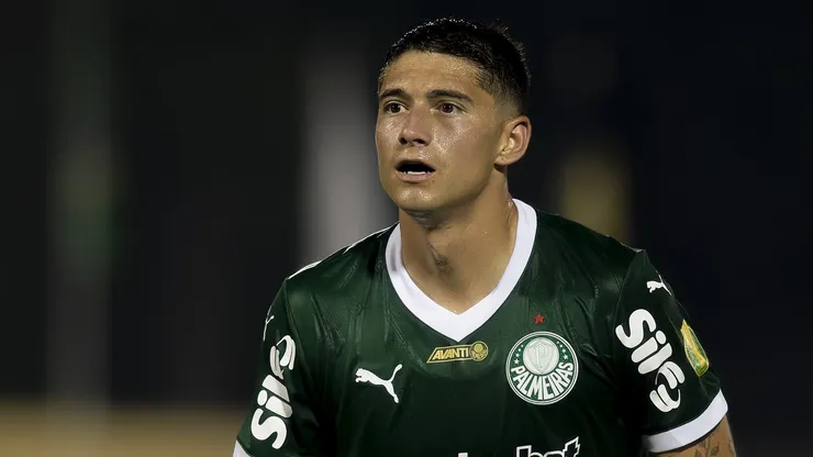Emiliano Martinez jogador do Palmeiras durante partida contra o Sao Bernardo no estadio Primeiro de Maio pelo campeonato Paulista 2025.