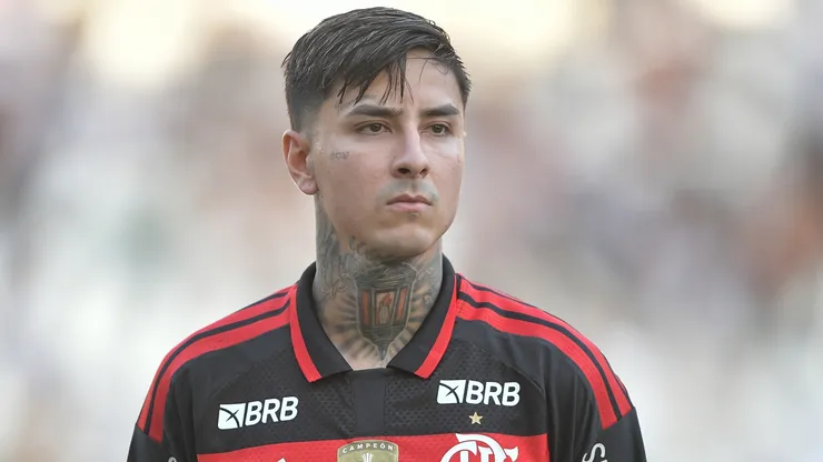 Pulgar jogador do Flamengo durante partida contra o Botafogo no estádio Engenhão pelo campeonato Carioca 2026. Foto: Thiago Ribeiro/AGIF
