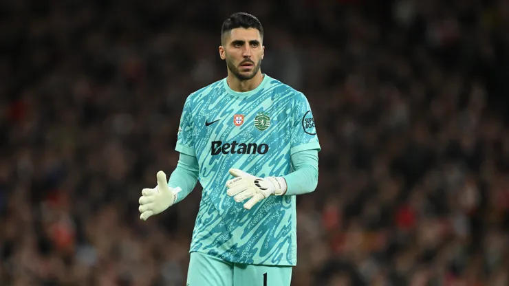 Rui Silva of Sporting Clube de Portugal looks on during the UEFA Champions League 2025/26 Quarter-Final Second Leg match between Arsenal FC and Sporting Clube de Portugal at Arsenal Stadium on April 15, 2026 in London, England.