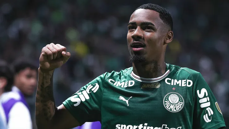 Allan jogador do Palmeiras comemora seu gol durante partida contra o Junior Barranquilla no estádio Nubank Arena pelo campeonato Copa Libertadores 2026. Foto: Ettore Chiereguini/AGIF