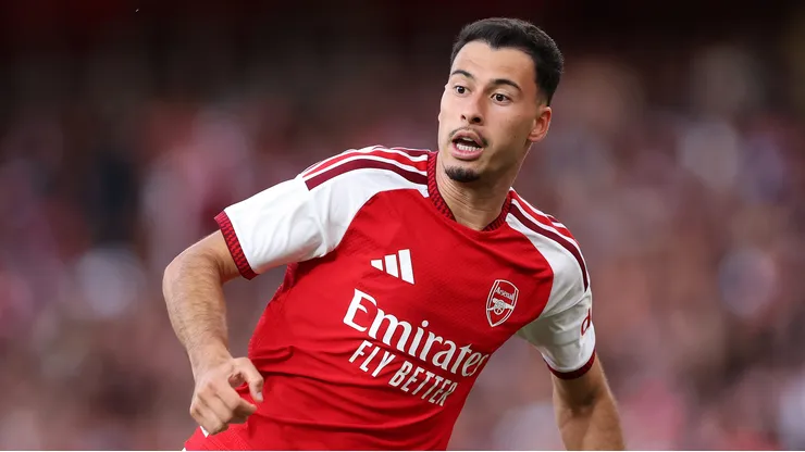 Gabriel Martinelli, do Arsenal, durante o amistoso de pré-temporada entre Arsenal FC e Como Calcio. (Photo by Alex Pantling/Getty Images)