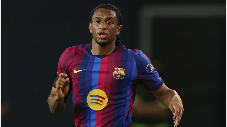Alejandro Balde, do Barcelona, ​​durante a partida da Friuli Venezia Giulia Cup entre Udinese e Barcelona. (Photo by Timothy Rogers/Getty Images)