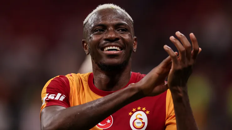 ictor Osimhen, do Galatasaray, reage durante o amistoso de pré-temporada entre Galatasaray SK e Rennes. (Photo by Ahmad Mora/Getty Images)