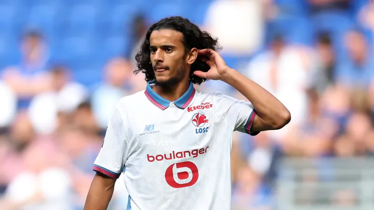 Ayyoub Bouaddi pelo Lille. (Foto: Jess Hornby/Getty Images)
