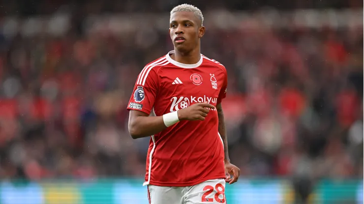 Danilo of Notts Forest in action during the Premier League match between Nottingham Forest and Aston Villa at City Ground on November 05, 2023 in Nottingham, England.
