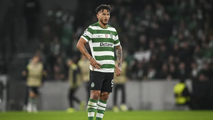 Luis Suarez of Sporting Clube de Portugal reacts during the UEFA Champions League 2025/26 League Phase MD7 match between Sporting Clube de Portugal and Paris Saint-Germain at Estadio Jose Alvalade on January 20, 2026 in Lisbon, Portugal.