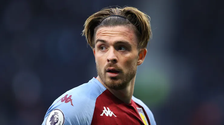 Jack Grealish of Aston Villa looks on during the Premier League match between Tottenham Hotspur and Aston Villa at Tottenham Hotspur Stadium on May 19, 2021 in London, England. A limited number of fans will be allowed into Premier League stadiums as Coronavirus restrictions begin to ease in the UK.