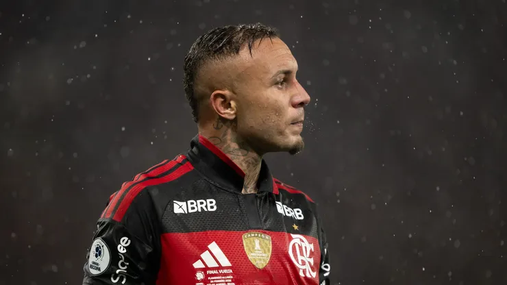 Everton Cebolinha jogador do Flamengo durante partida contra o Lanús no estádio Maracanã. Foto: Jorge Rodrigues/AGIF