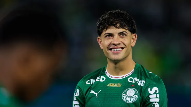 Agustin Giay jogador do Palmeiras durante partida contra o Gremio no estadio Arena Barueri pelo campeonato Brasileiro A 2026.