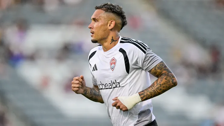 Rafael Navarro #9 of the Colorado Rapids looks on before a match against the Los Angeles FC at Dick's Sporting Goods Park on August 19, 2026 in Commerce City, Colorado.