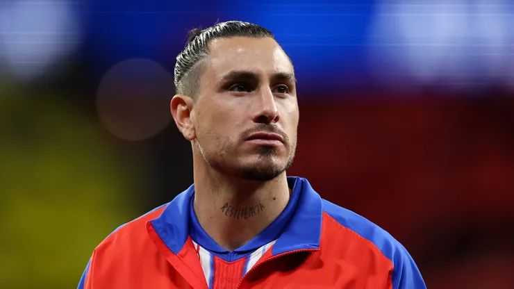 Jose Maria Gimenez of Atletico de Madrid looks on prior to the UEFA Champions League 2024/25 UEFA Champions League 2024/25 Round of 16 second leg match between Atletico de Madrid and Real Madrid C.F. at Estadio Wanda Metropolitano on March 12, 2025 in Madrid, Spain.