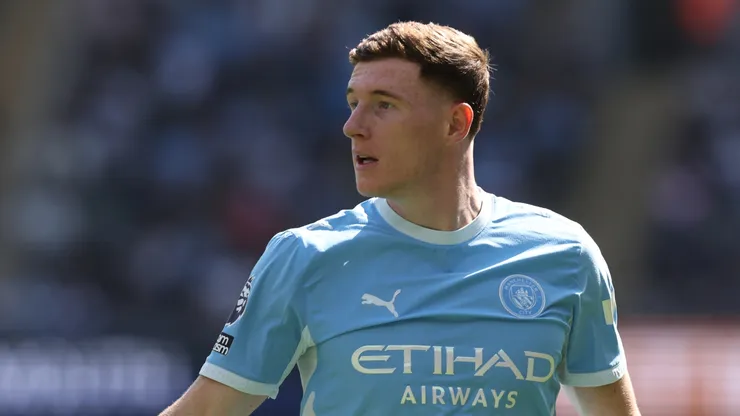 Elliot Anderson, do Manchester City, durante a partida da Premier League 2026/27 entre Manchester City e AFC Bournemouth, no Etihad Stadium, em 23 de agosto de 2026, em Manchester, Inglaterra. (Foto de Michael Steele/Getty Images)