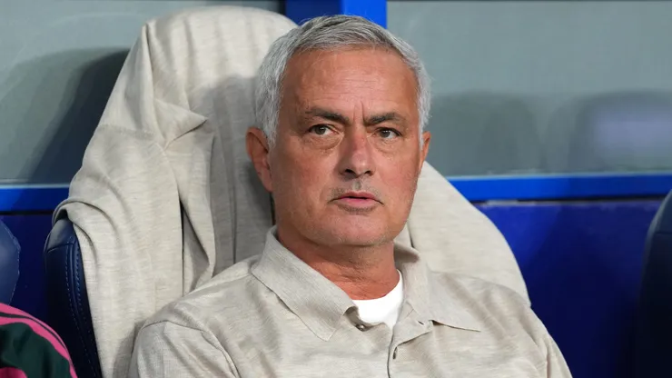 BARCELONA, SPAIN - AUGUST 22: Jose Mourinho, Head Coach of Real Madrid looks on before the LaLiga EA Sports 2026/27 match between RCD Espanyol de Barcelona and Real Madrid at RCDE Stadium on August 22, 2026 in Barcelona, Spain. (Photo by Alex Caparros/Getty Images)