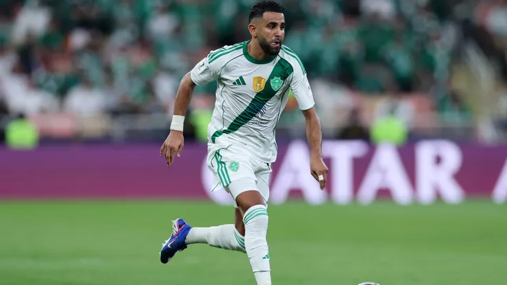 Riyad Mahrez of Al Ahli runs with the ball during the AFC Champions League Elite Final match between Al Ahli and FC Machida Zelvia at King Abdullah Sports City on April 25, 2026 in Jeddah, Saudi Arabia.