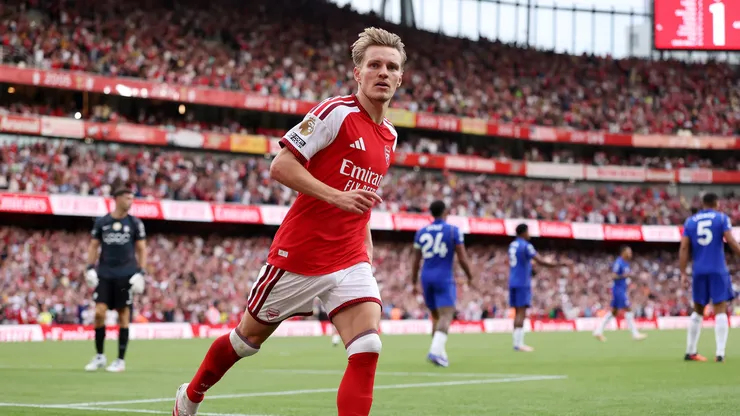 Martin Odegaard em Arsenal x Chelsea. (Foto: Justin Setterfield/Getty Images)