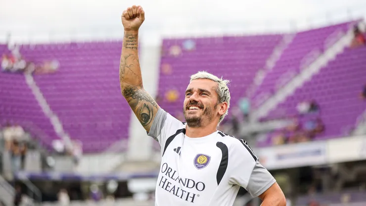 Antoine Griezmann of the Orlando City SC salutes the crowd prior to the match between Orlando City SC and Real Salt Lake at Inter.Co Stadium on August 22, 2026 in Orlando, Florida.