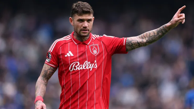 LONDON, ENGLAND - MAY 04: Morato of Nottingham Forest during the Premier League match between Chelsea and Nottingham Forest at Stamford Bridge on May 04, 2026 in London, England. (Photo by Justin Setterfield/Getty Images)