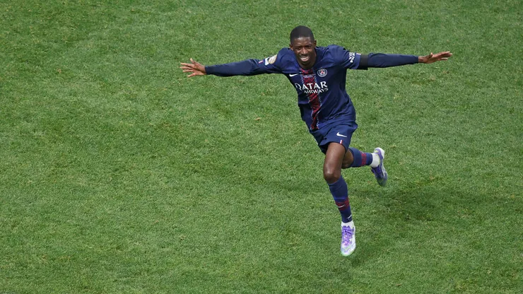 ATLANTA, GEORGIA - JULY 05: Ousmane Dembele #10 of Paris Saint-Germain celebrates scoring his team's second goal during the FIFA Club World Cup 2025 quarter-final match between Paris Saint-Germain and FC Bayern München at Mercedes-Benz Stadium on July 05, 2025 in Atlanta, Georgia. (Photo by Megan Briggs/Getty Images)