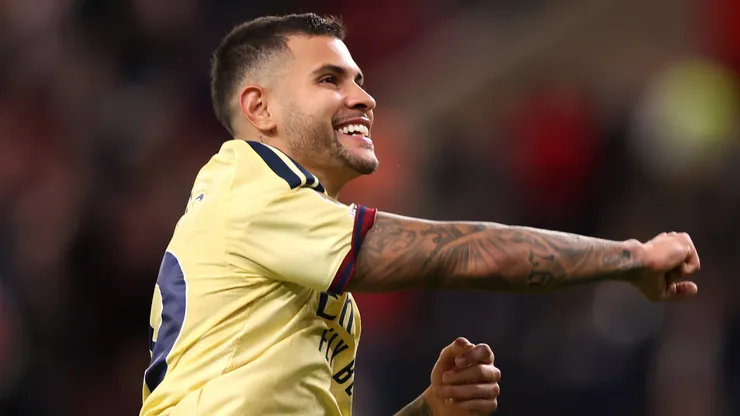 SUNDERLAND, ENGLAND - SEPTEMBER 12: Bruno Guimaraes of Arsenal celebrates after the Premier League 2026/27 match between Sunderland and Arsenal FC at Stadium of Light on September 12, 2026 in Sunderland, England. (Photo by Stu Forster/Getty Images)