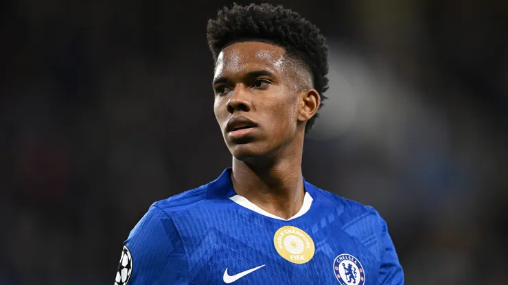 Estevao of Chelsea looks on during the UEFA Champions League 2025/26 League Phase MD2 match between Chelsea FC and SL Benfica at Stamford Bridge on September 30, 2025 in London, England.