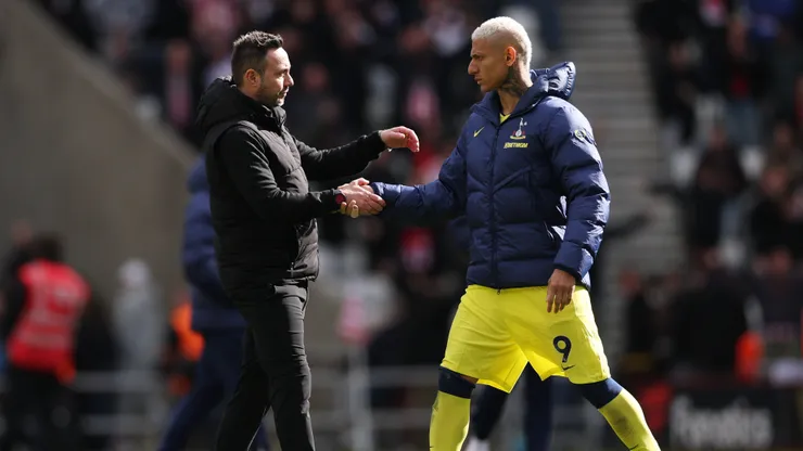 Roberto de Zerbi descartou Richarlison no Tottenham.