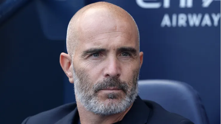 Enzo Maresca, Manager of Manchester City, looks on prior to the Premier League 2026/27 match between Manchester City and AFC Bournemouth at Etihad Stadium on August 23, 2026 in Manchester, England.