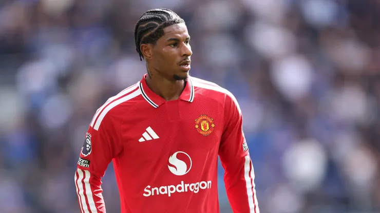 Marcus Rashford of Manchester United during the Premier League 2026/27 match between Everton and Manchester United at Hill Dickinson Stadium on September 06, 2026 in Liverpool, England.
