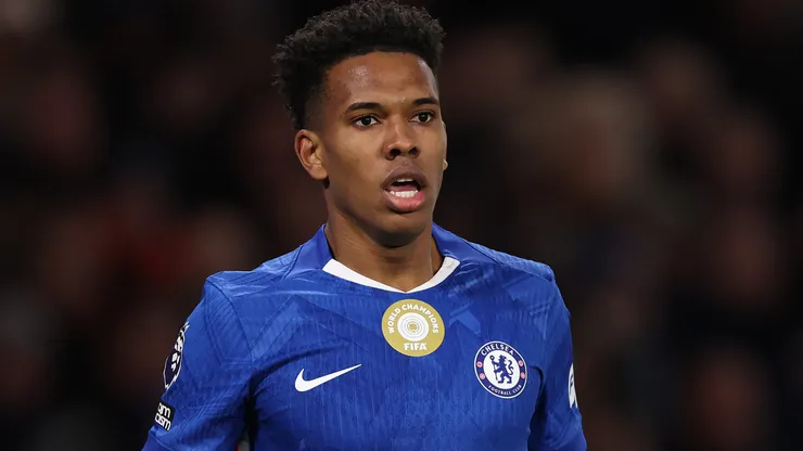 Estevao of Chelsea reacts during the Premier League match between Chelsea and Arsenal at Stamford Bridge on November 30, 2025 in London, England.