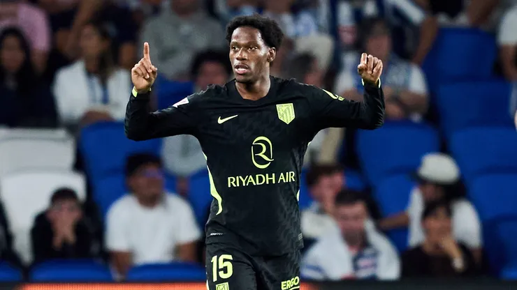 Jonathan David of Atletico de Madrid scoring his team's second goal during the LaLiga EA Sports 2026/27 match between Real Sociedad and Atletico de Madrid at Estadio Anoeta on September 13, 2026 in San Sebastian, Spain.
