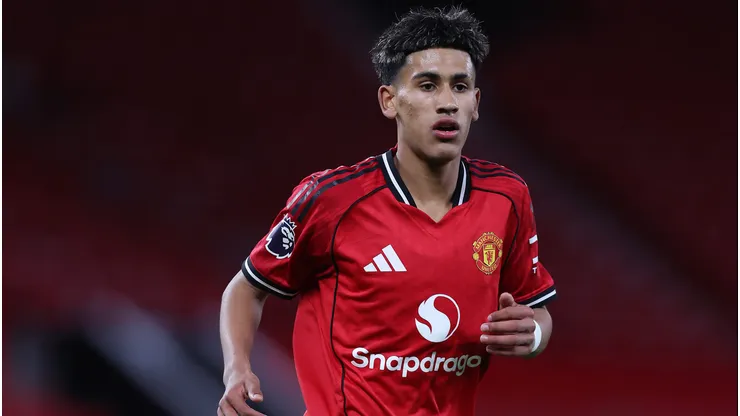 JJ Gabriel, do Manchester United, durante a partida da semifinal da FA Youth Cup contra o Crystal Palace. (Photo by Alex Livesey/Getty Images)